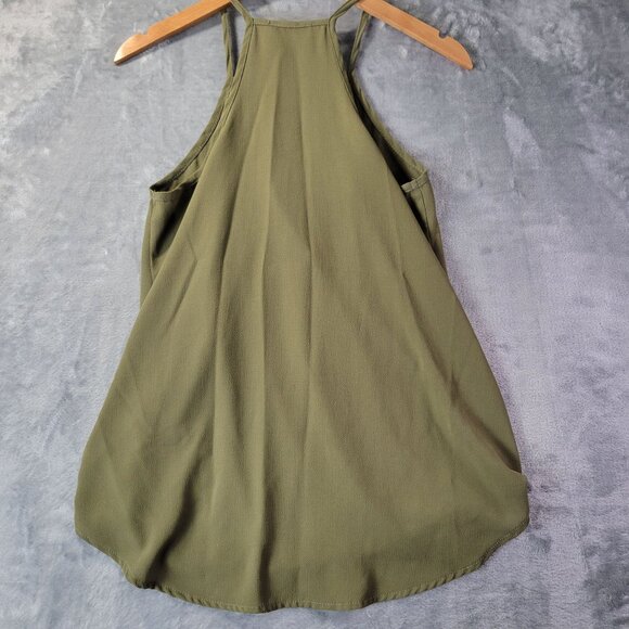 Papermoon Women’s Olive Green Surplice Tank Top Size S Sleeveless‎ Crossover - Picture 8 of 10